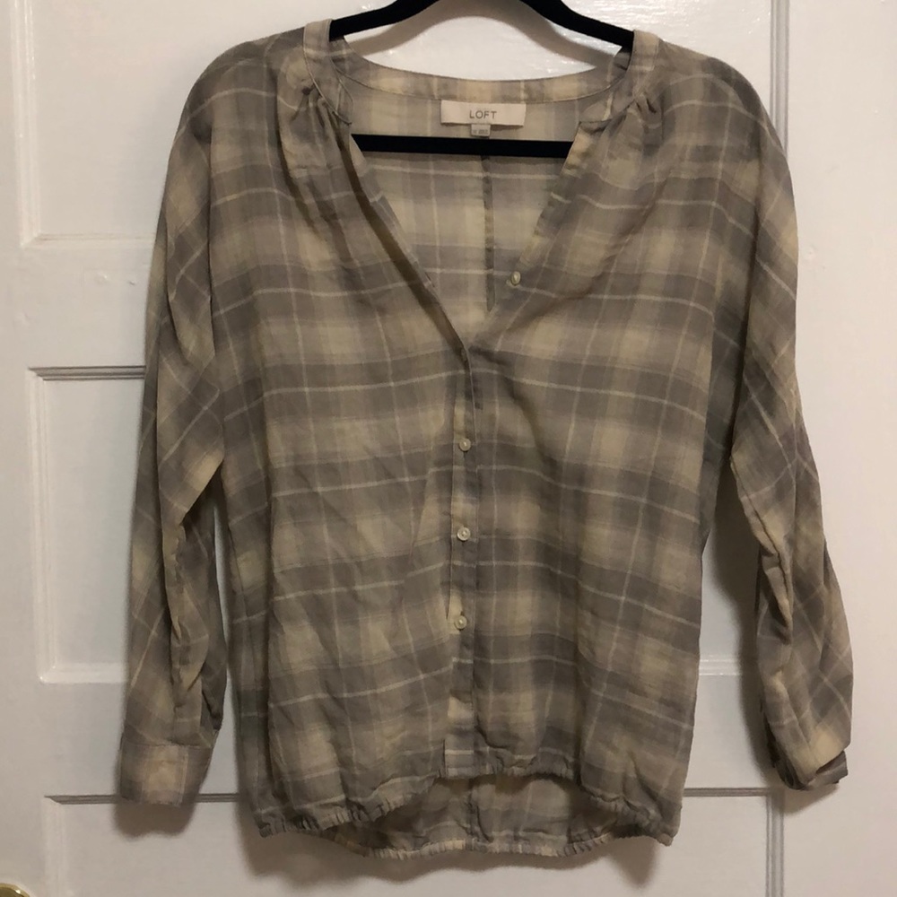 Loft Plaid Blouse
